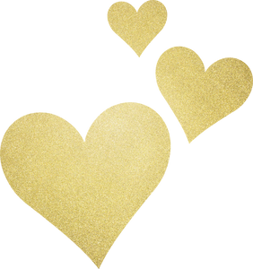 Static Gold Group of Hearts 